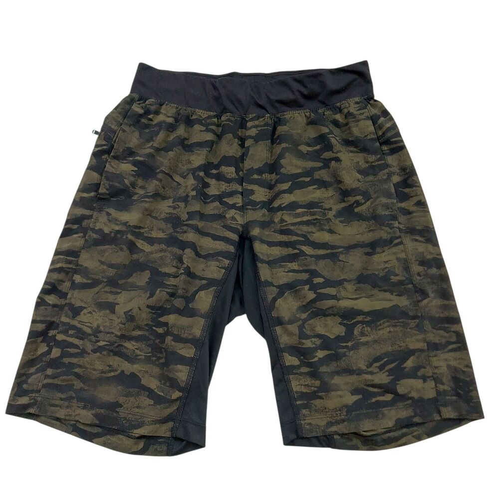 Lululemon T.H.E. Short 11" Mens Medium Gren Camo Unlined Stretch Training Gym